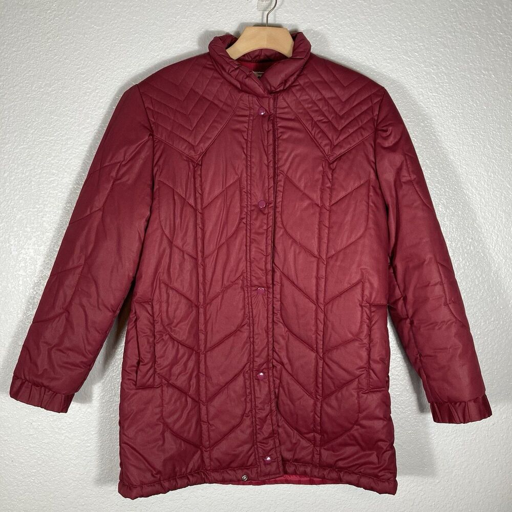 Vintage Seasons For Cloud Nine Women's Red City Quilted Puffer Jacket Size S